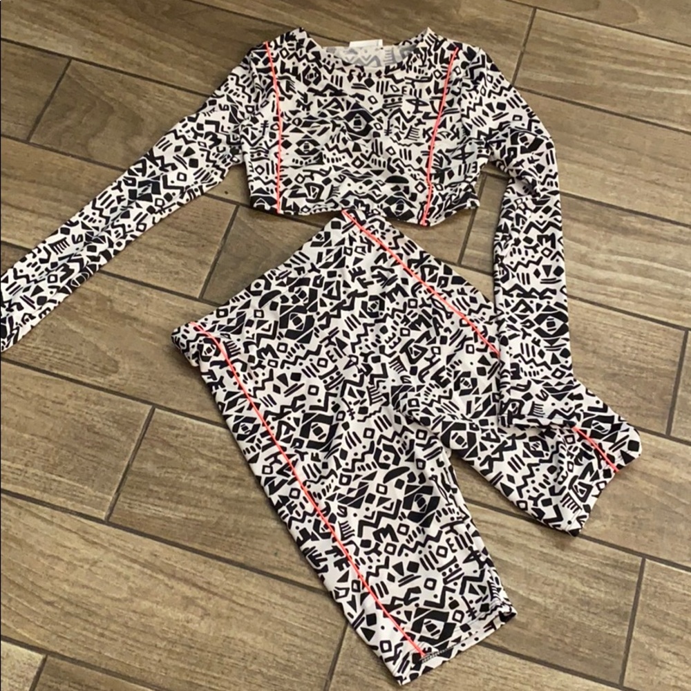 2 piece biker short set